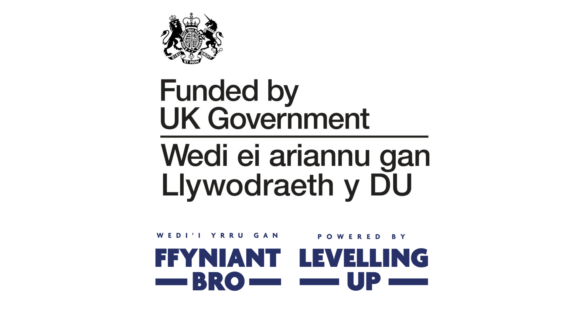 Funded by UK Government logo and Levelling Up logo