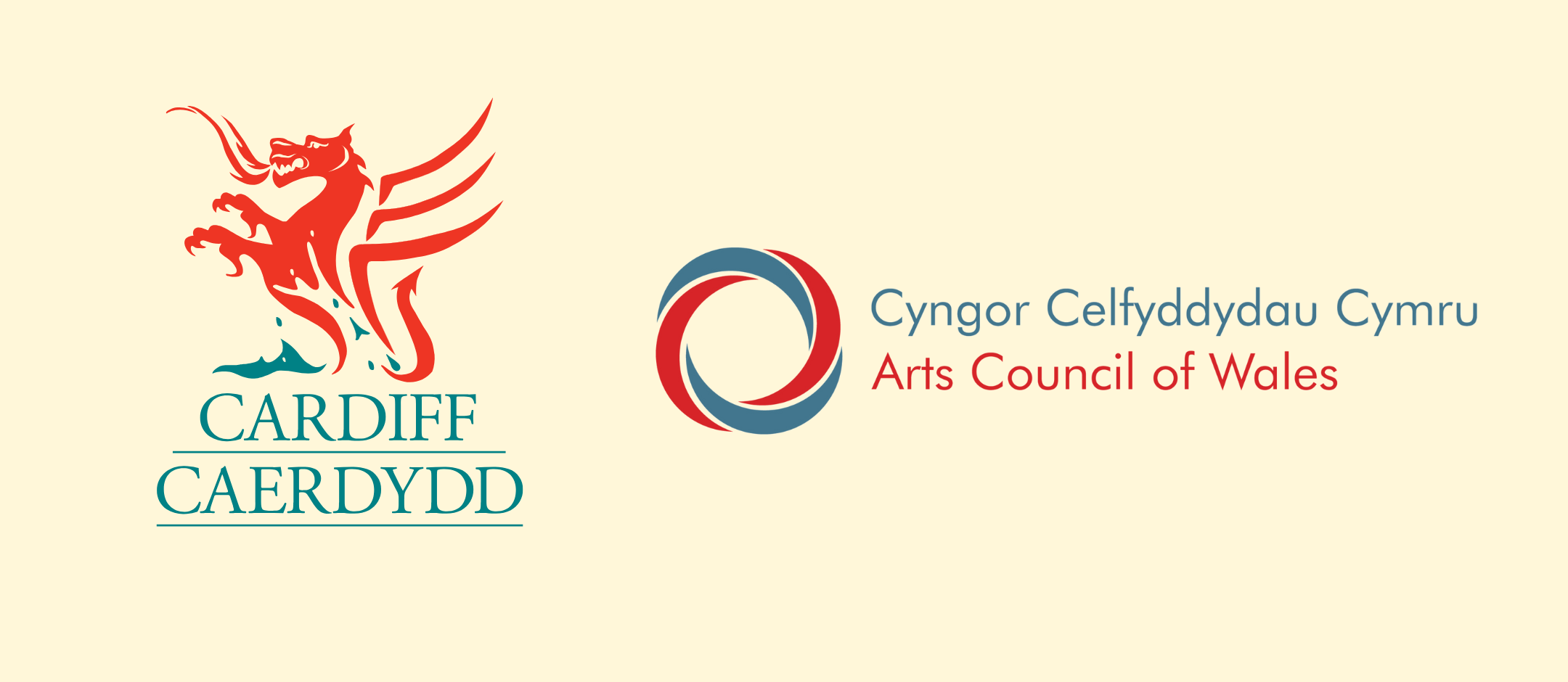 Logos Cyngor Caerdydd a Chyngor Celfyddydau Cymru