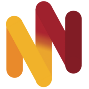 Theatr na nÓg logo - yellow and red N shape