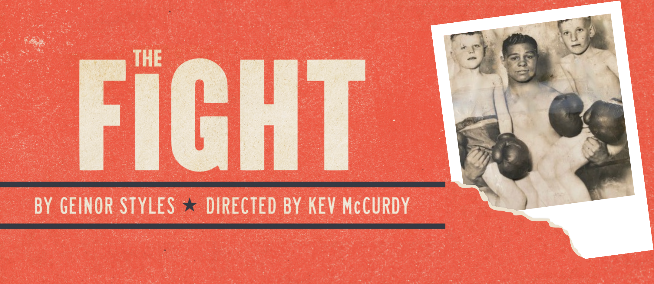 'The Fight' mewn ysgrifen fawr gyda llun o Cuthbert Taylor